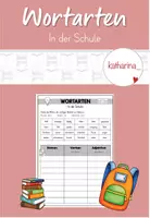 Vorschau - Arbeitsblätter - Wortarten: In der Schule (Nomen, Verben, Adjektive) - Deckblatt