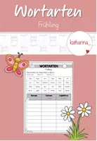 Vorschau - Arbeitsblätter - Wortarten: Frühling (Nomen, Verben, Adjektive) - Deckblatt