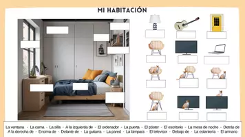 Vorschau - Arbeitsblätter - Mi habitación y las preposiciones. Mein Zimmer - Seite 3