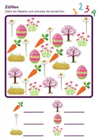Vorschau - Arbeitsblätter - Ostern Zählen/Mathematik - Klasse 1 und 2 - Seite 1