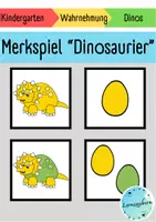 Vorschau - Spiele - Lernspiel zur visuellen Wahrnehmung und Merkfähigkeit (Dinosaurier) - Deckblatt