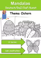 Vorschau - Arbeitsblätter - Mandalas Thema Ostern - Grundschule - Bastelvorlagen - Deckblatt