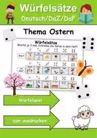 Vorschau - Arbeitsblätter - Würfelsätze / Würfelspiel Ostern - Deutsch/DaF/DaZ - Wortspiel - Deckblatt