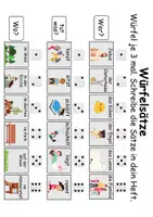 Vorschau - Arbeitsblätter - Würfelsätze / Würfelspiel Ostern - Deutsch/DaF/DaZ - Wortspiel - Seite 1