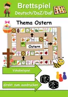 Vorschau - Arbeitsblätter - Brettspiel Ostern Wortschatzspiel Grundschule DaZ/DaF/Deutsch - Deckblatt
