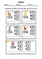 Vorschau - Arbeitsblätter - Ostern Silben/Wortschatz DaZ/DaF, deutsch - Seite 1
