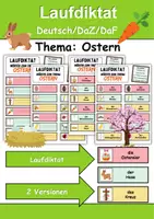 Vorschau - Unterrichtsreihen - Laufdiktat / Schleichdiktat Ostern - DaZ/DaF, Deutsch (Diktat) - Deckblatt