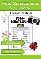 Vorschau - Unterrichtsreihen - GRATIS Foto-Schatzsuche Ostern - DaZ/DaF, Deutsch (Klassenspiel) - Deckblatt