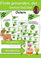 Vorschau - Arbeitsblätter - Mitschüler Bingo Ostern - DaZ/DaF, Deutsch (Klassenspiel) - Finde jemanden, der… - Deckblatt