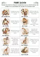 Vorschau - Bildkarten - Tierfußspuren Lernkarten | Zoo, Wald & Bauernhof Tiere für Kindergarten & Vorschule - Seite 1
