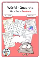 Vorschau - Arbeitsblätter - Würfel Quadrate Wortarten Demokratie - Deckblatt