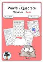Vorschau - Arbeitsblätter - Würfel Quadrate Wortarten Berufe - Deckblatt