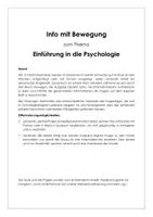 Vorschau - Stundenentwürfe - Informationen und Bewegung - Einführung in die Psychologie - Deckblatt