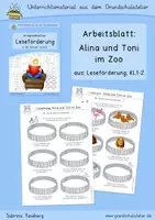 Vorschau - Arbeitsblätter - Arbeitsblatt: Lesemalblatt Zoo (Klassen 1-2) - Deckblatt
