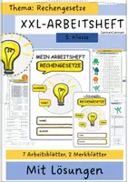 Vorschau - Arbeitsblätter - Arbeitsheft Rechengesetze mit Lösungen - Deckblatt