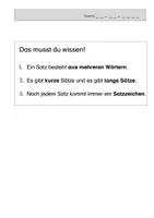 Vorschau - Arbeitsblätter - Sätze lesen. Vorübungen zum Lesen - Seite 1