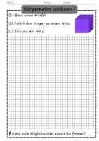 Vorschau - Arbeitsblätter - Körpernetze zeichnen - Stationenlernen - Seite 1
