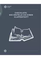 Vorschau - Merkblätter - Checkliste: Wie erstelle ich einen Klappentext? - Deckblatt