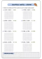 Vorschau - Arbeitsblätter - Schriftliche Addition mit Lösung - Seite 2