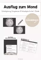 Vorschau - Stundenentwürfe - Ausflug zum Mond - Einheitsplanung, Kompetenzen & Verlaufsplan 3. Stunde - Deckblatt
