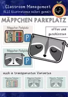 Vorschau - Poster - Mäppchenparkplatz Waschbär – Tischschild Waschbärklasse - Deckblatt