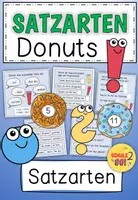 Vorschau - Arbeitsblätter - Satzarten / Donuts - Deckblatt