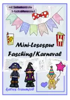 Vorschau - Arbeitsblätter - Mini-Lesespur Fasching/Karneval (3-fach differenziert) - Deckblatt