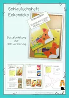 Vorschau - Mal- und Bastelvorlagen - DIY Bastelvorlage: Schlaufuchs - Eckendekoration - Deckblatt
