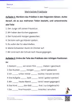 Vorschau - Arbeitsblätter - Mehrteilige Prädikate - 4.Klasse - Deckblatt