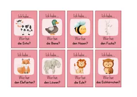 Vorschau - Spiele - Lesespiel: Ich habe - wer hat? Tiere - Seite 1