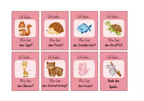 Vorschau - Spiele - Lesespiel: Ich habe - wer hat? Tiere - Seite 2