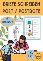 Vorschau - Mal- und Bastelvorlagen - Briefe schreiben und Arbeitsblätter Post Klasse 1 2 - Deckblatt