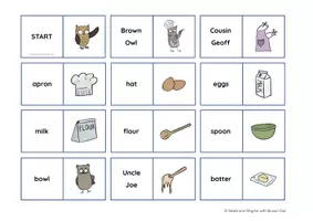 anteprima - Materiale per pittura e bricolage - Brown Owl and the Pancake Mix - DOMINOES - Pagina 1