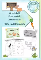 Vorschau - Arbeitsblätter - Forscherheft/Lernwerkstatt Hase und Kaninchen ab Klasse 2 (23 Stationen) - Deckblatt