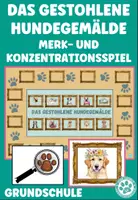 Vorschau - Spiele - Merkspiel Das gestohlene Hundegemälde Schulhund Hundeklasse - Deckblatt