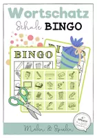 Vorschau - Spiele - Wortschatzerweiterung Schule Bingo Spiel - Deckblatt