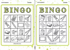 Vorschau - Spiele - Wortschatzerweiterung Schule Bingo Spiel - Seite 3
