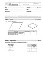 Vorschau - Klassenarbeiten - Klassenarbeit: Vierecke, Proportionalität, Antiproportionalität, Prozente - Seite 1