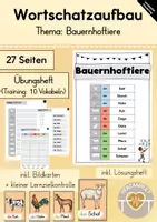 Vorschau - Arbeitsblätter - Wortschatzheft: Bauernhoftiere - Deckblatt