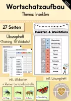 Vorschau - Arbeitsblätter - Wortschatzheft: Insekten (Wiesentiere) - Deckblatt