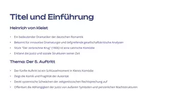 Vorschau - Fördermaterial/Inklusion - Präsentation: Analyse des 5. Auftritts aus Der zerbrochne Krug – Heinrich von Kleist als PDF und PowerPoint-Datei - Seite 1