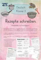 Vorschau - Arbeitsblätter - Rezepte schreiben: Arbeitsblätter und Kriterienplakat - Deckblatt