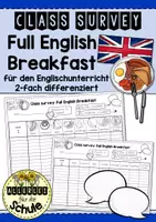 Vorschau - Arbeitsblätter - Full English Breakfast - Class Survey Englisch Grundschule (Klasse 3–4) – Interview & Speaking Activity für Wortschatztraining Frühstück | Arbeitsblätter - Deckblatt