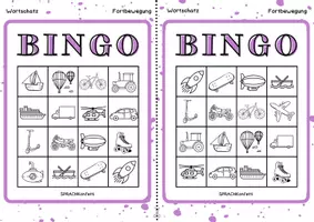 Vorschau - Spiele - Wortschatz Fortbewegung Bingo Spiel - Seite 3