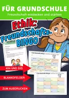 Vorschau - Arbeitsblätter - Freundschaft spielerisch fördern – Bingo-Spiel für den Ethikunterricht in der Grundschule - Deckblatt