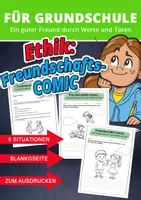 Vorschau - Arbeitsblätter - Freundschaft kreativ erleben – Comics malen & schreiben im Ethikunterricht Grundschule - Deckblatt