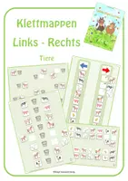 Vorschau - Stationenlernen - Klettmappen: Links - Rechts (Tiere) - Deckblatt