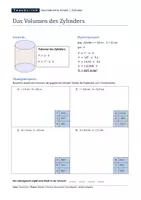 Vorschau - Arbeitsblätter - Zylinder - Volumen (Rauminhalt) - Seite 1