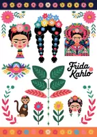 Vorschau - selbst erstellte Cliparts/Grafiken - Sticker Frida Kahlo, 12 Cliparts, PNG, DIY - Deckblatt