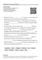Vorschau - Arbeitsblätter - Arbeitsblätter zum Thema "Portugal" + Lösung & MP3 + Mindmap + Infografik - Deckblatt